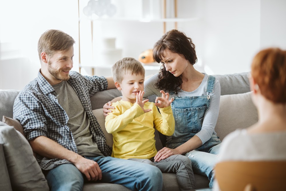 A parent supporting a child, illustrating psychiatric care for children and adolescents